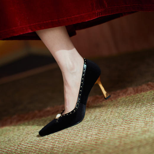 复古细跟婚鞋，法式高跟鞋HBP-1382 商品图5