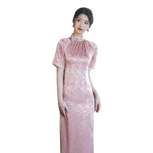 优雅修身，春夏新款旗袍改良旗袍长款复古走秀旗袍XL-23076 商品图4