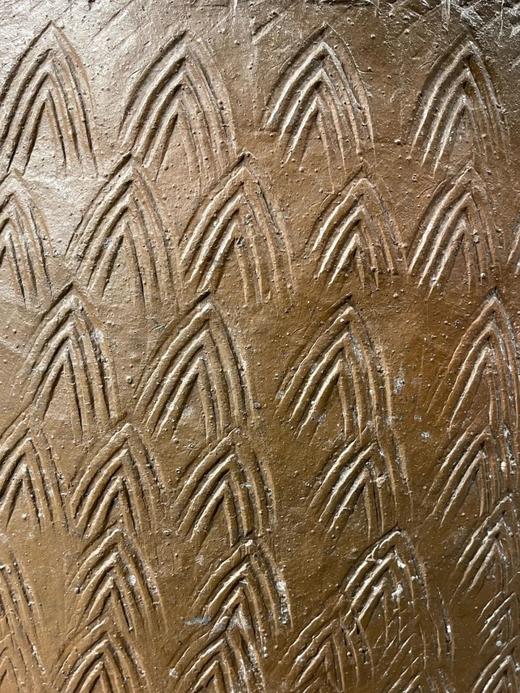 褐釉刻矛头纹罄型大缸，顺丰包邮 商品图4