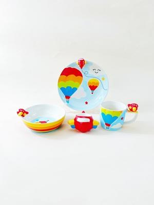 泰国进口儿童陶瓷餐具卡通飞机水杯马克杯饭碗餐盘 商品图3