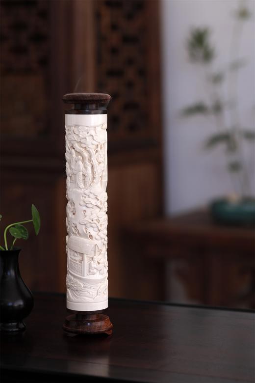 夜游赤壁°猛犸牙雕香筒 商品图3