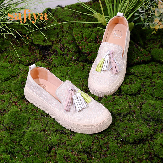Safiya索菲娅 2023春季新品闲适度假风休闲流苏软底增高渔夫鞋 SF31111150 商品图1