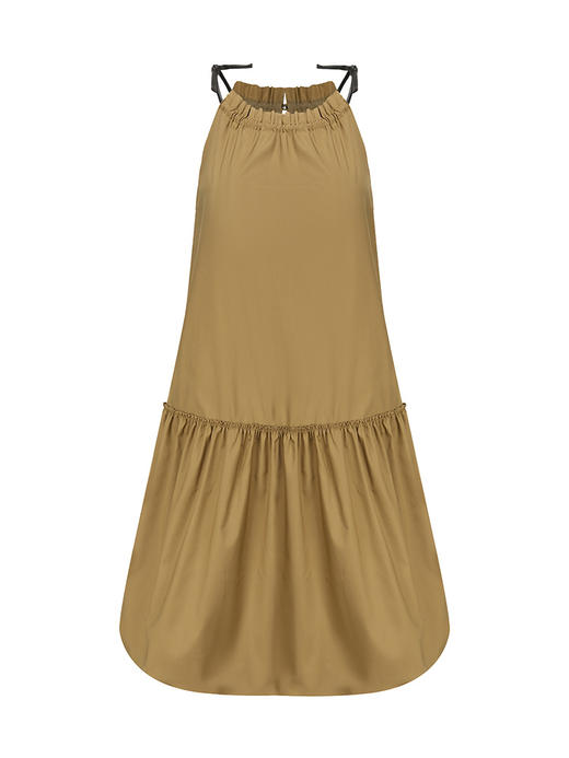 【落日风情】领口毛边抽褶花苞下摆连衣裙/23000032 商品图4