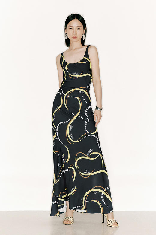 【美杜莎】品牌定制印花不规则裙摆立裁连衣裙/230000010B 商品图0