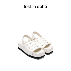 lost in echo设计师品牌胶囊系列方头铆钉锯齿厚底沙发时装凉鞋女