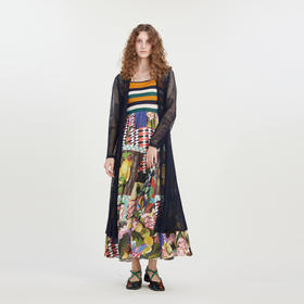 谜底长款针织开衫2023夏季新款复古气质薄款长袖外套女232MZ0889