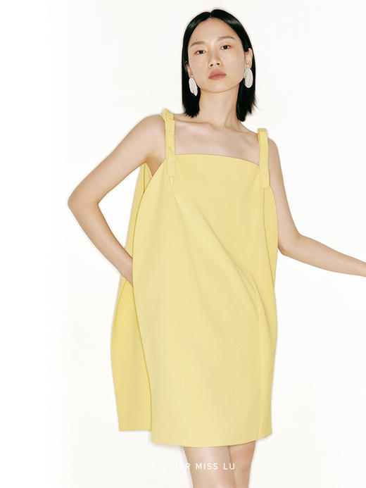 【蛋壳少女】蝴蝶结肩带椭圆蛋壳造型连衣裙/23000033B 商品图2