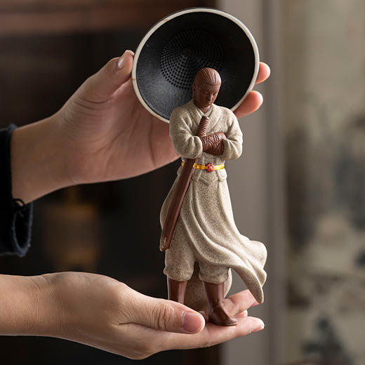 锦绣-创意侠客行粗陶茶滤茶叶过滤家用功夫茶具茶漏茶隔茶器配件茶宠摆件 商品图3