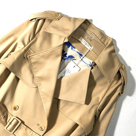 VIVIAN LIU R2313106春女装新款翻领宽松经典气质高级感长款风衣 商品图2