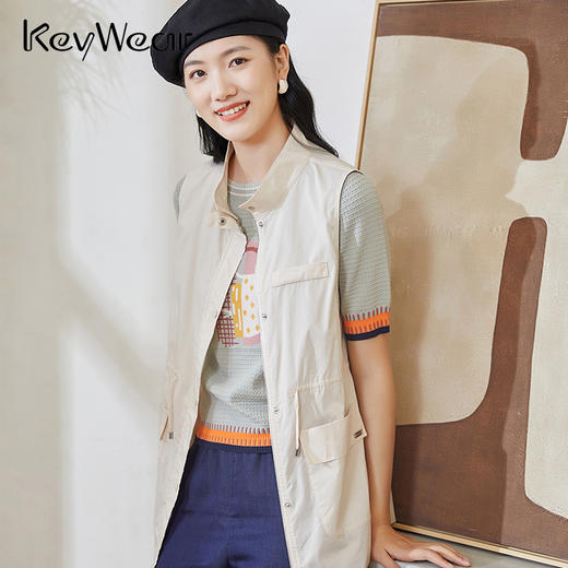 奇威【两色工装休闲马甲】H型版型无袖上衣0DB00027 商品图0