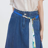 谜底气质牛仔半身裙2023夏季新款复古高腰A型长裙松紧腰232MB0556 商品缩略图3