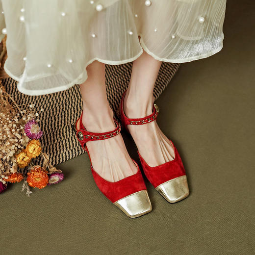 里外全头层皮，法式女人味包头凉鞋PS1265 商品图11