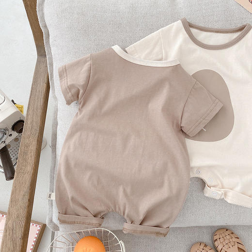 婴儿超萌包屁衣0-2岁夏季宝宝洋气撞色连体衣新生儿外出衣服ML679 商品图4