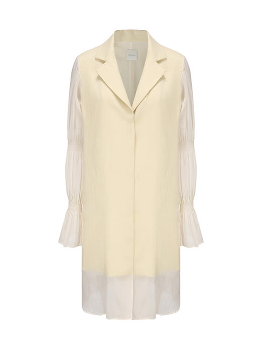 【水中影】柔纱覆盖藕节袖飘逸风衣/23000035 商品图4