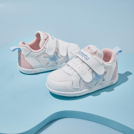 卡特兔女童学步鞋软底2023秋季男童透气幼儿园机能鞋宝宝小白鞋 商品图4