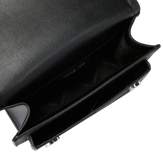 MICHAEL KORS 迈克·科尔斯 2023春夏新品 女士Heather系列小号老花链条斜挎包 黑色 32S2S7HC0V 商品图3