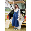 两三事一人相伴 春夏新款时尚单边背带裙系扣高腰牛仔半身裙S23CKB050 商品缩略图4