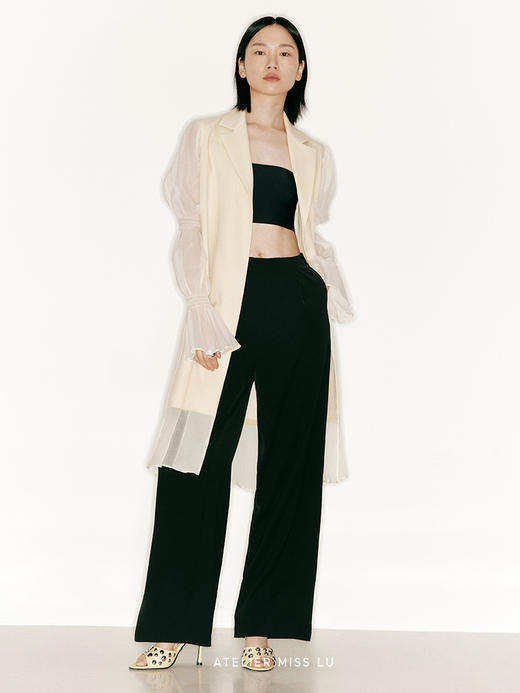 【水中影】柔纱覆盖藕节袖飘逸风衣/23000035 商品图0