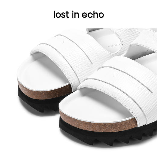 lost in echo设计师品牌胶囊系列露趾弹力鞋口扣带乐福平底凉鞋女 商品图4