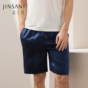 金三塔男士真丝五分裤男100%桑蚕丝家居短裤休闲外穿旅行度假清凉裤    YSMAB902