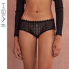 HSIA遐轻薄中腰平角裤性感菱格纹睫毛蕾丝纯棉裆底舒适透气内裤女 商品缩略图0