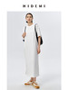 HIDEMI 自然棉系列廓形宽松短袖T恤长款连身裙 白色/深灰/豆乳色/巧克力色 商品缩略图13