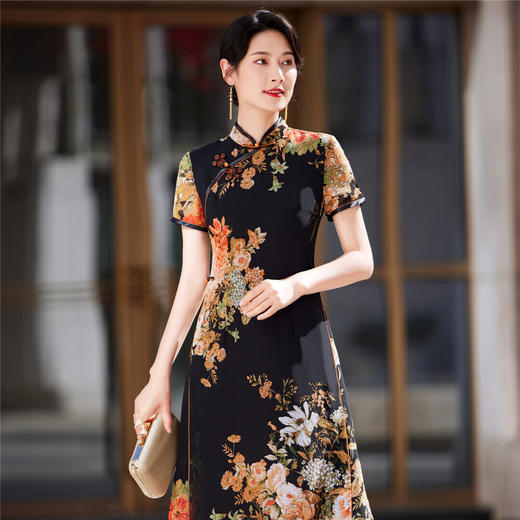 春季新款，立领小A版旗袍裙KY83771 商品图3