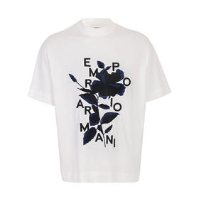 【单件特惠秒】EMPORIO ARMANI 阿玛尼 男士莱赛尔纤维刺绣舒适短袖T恤 11178