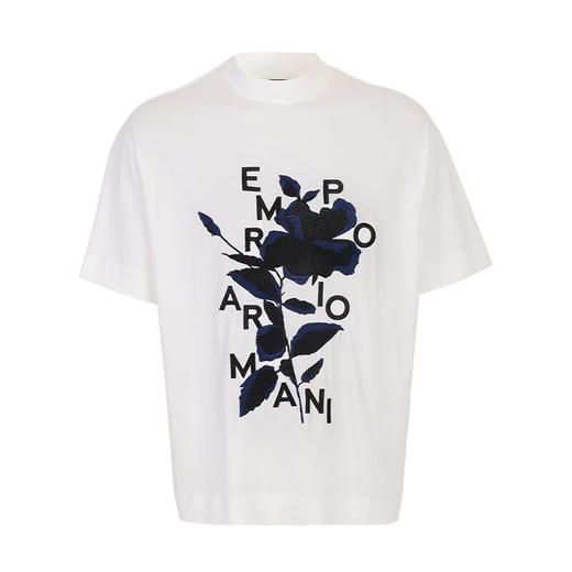 【单件特惠秒】EMPORIO ARMANI 阿玛尼 男士莱赛尔纤维刺绣舒适短袖T恤 11178 商品图0