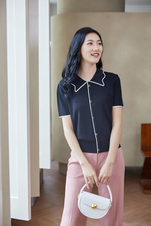 奇威【蝴蝶领针织T】0DB05071 商品图1