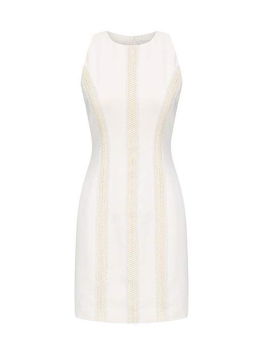 【雪日飞车】PU皮质编织修身连衣裙/23000034A 商品图4