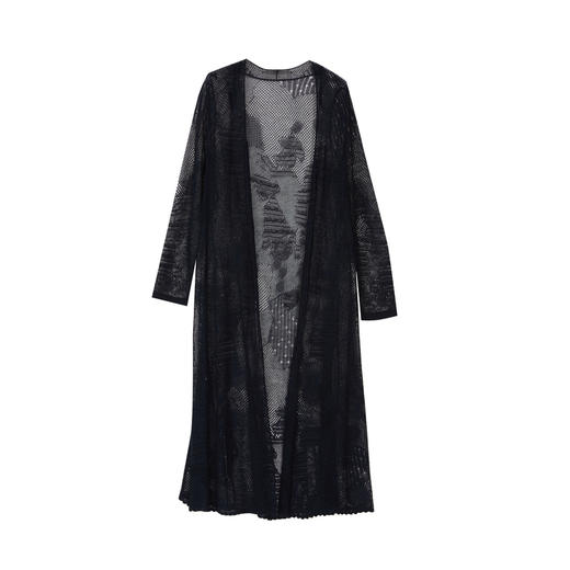 谜底长款针织开衫2023夏季新款复古气质薄款长袖外套女232MZ0889 商品图4