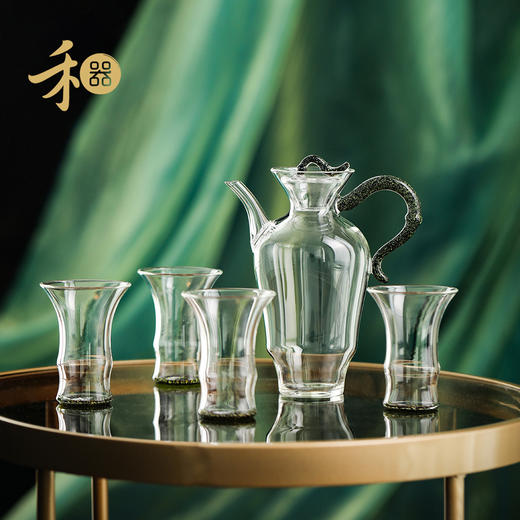 禾器炫彩·君悦套组 一壶四杯进口高硼硅耐热玻璃泡茶壶茶杯高档茶具 商品图0
