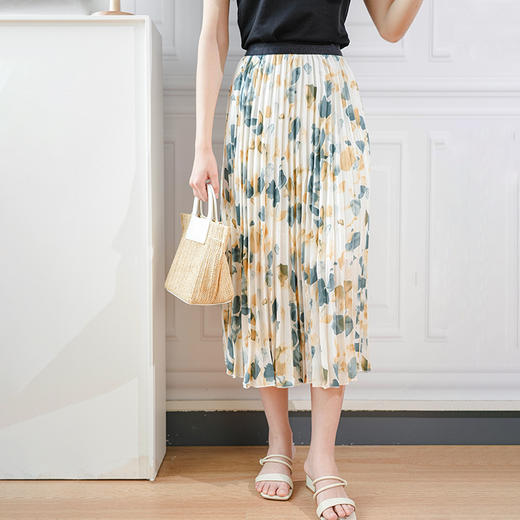 Avann油画色彩百褶裙 商品图1