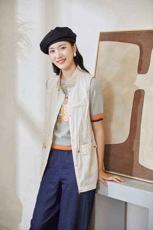 奇威【两色工装休闲马甲】H型版型无袖上衣0DB00027 商品图2