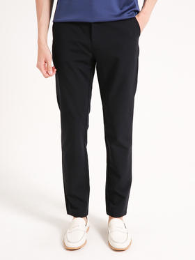 callisto藏青铜氨丝混纺休闲裤 SSCPW026C