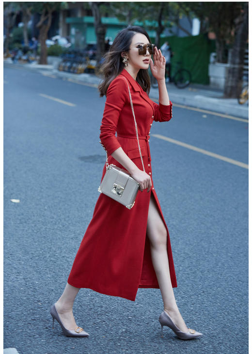 “波伏娃” 复古优雅 港风 电影感 高级性感连衣裙 FT1XC4043 颈袖添香 商品图1