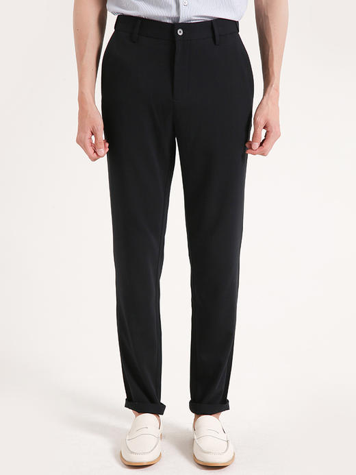 callisto藏青粘纤混纺休闲裤 SSCPW130C 商品图0