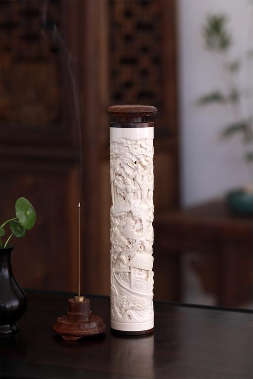 夜游赤壁°猛犸牙雕香筒 商品图10