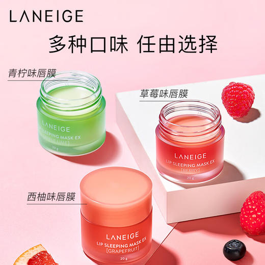 韩国兰芝唇膜 夜间保湿修护草莓浆果味20g 商品图6