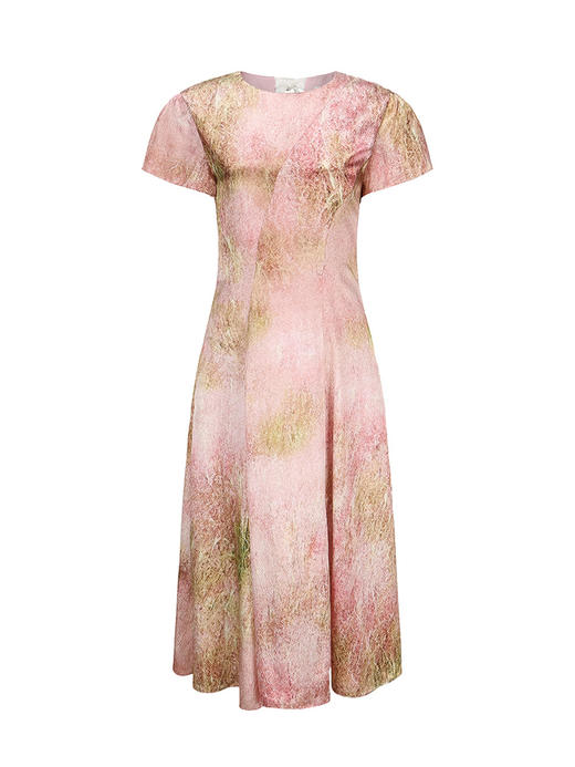 【那年盛夏】品牌定制桑蚕丝印花廓形袖大摆斜裁连衣裙/23000039B 商品图4