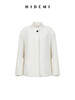 HIDEMI 水洗亚麻极简廓形纽扣垫肩西装外套 白色/卡其 商品缩略图14