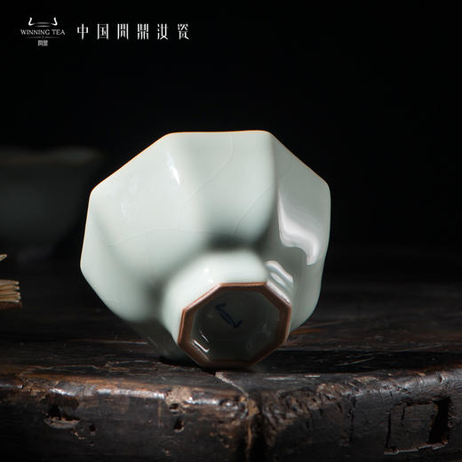 问鼎汝瓷鼎峰系列天青老款直口八方杯 商品图2