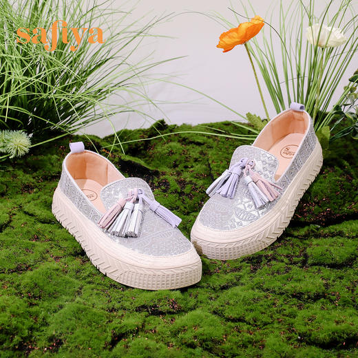 Safiya索菲娅 2023春季新品闲适度假风休闲流苏软底增高渔夫鞋 SF31111150 商品图2