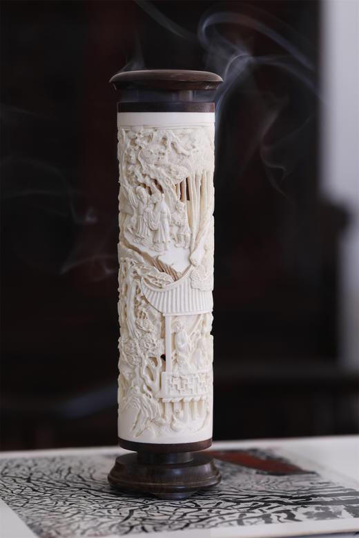 新兰亭°猛犸牙雕香筒 商品图1