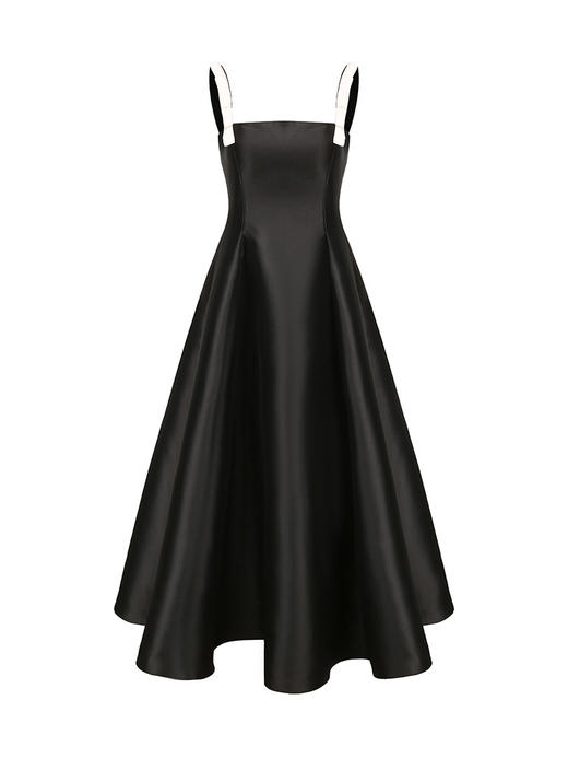 【华丽国度】蝴蝶结吊带缎感光泽A字大摆及地长裙/23000007 商品图4