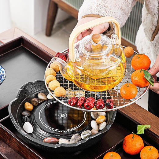 唐丰 围炉煮茶套装插电电陶炉 石浪电陶炉+烤网+优雅套装 商品图2