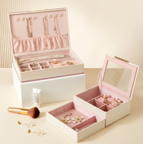 【专柜-多样屋】蜜桃可可大容量饰品盒高级感收纳盒