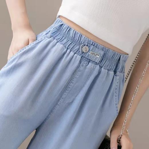 天丝牛仔裤女夏季薄款2023年新款显瘦直筒高腰冰丝拖地阔腿裤子女 商品图0