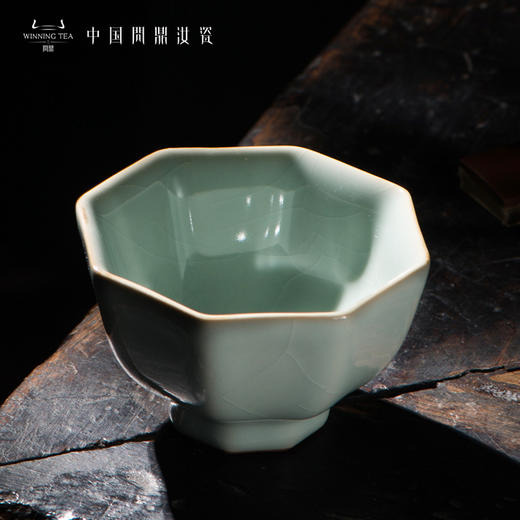 问鼎汝瓷鼎峰系列天青老款直口八方杯 商品图1